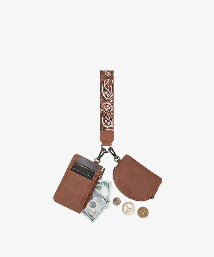 Wrangler Paisley Bandana Card Holder and Wallet Set in BR