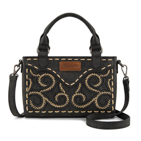 Embroidered Swirl MIni Satchel/ Crossbody