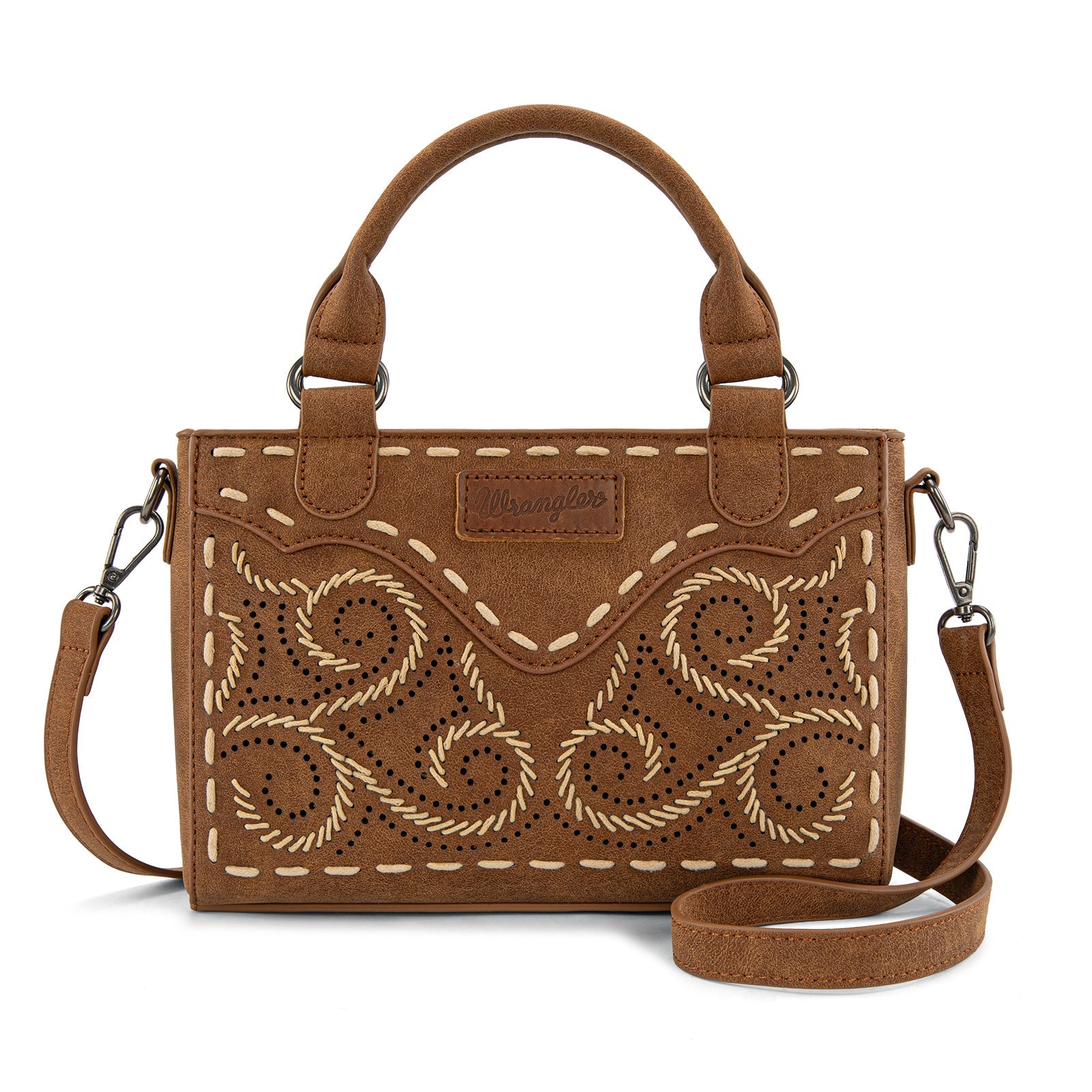 Embroidered Swirl MIni Satchel/ Crossbody