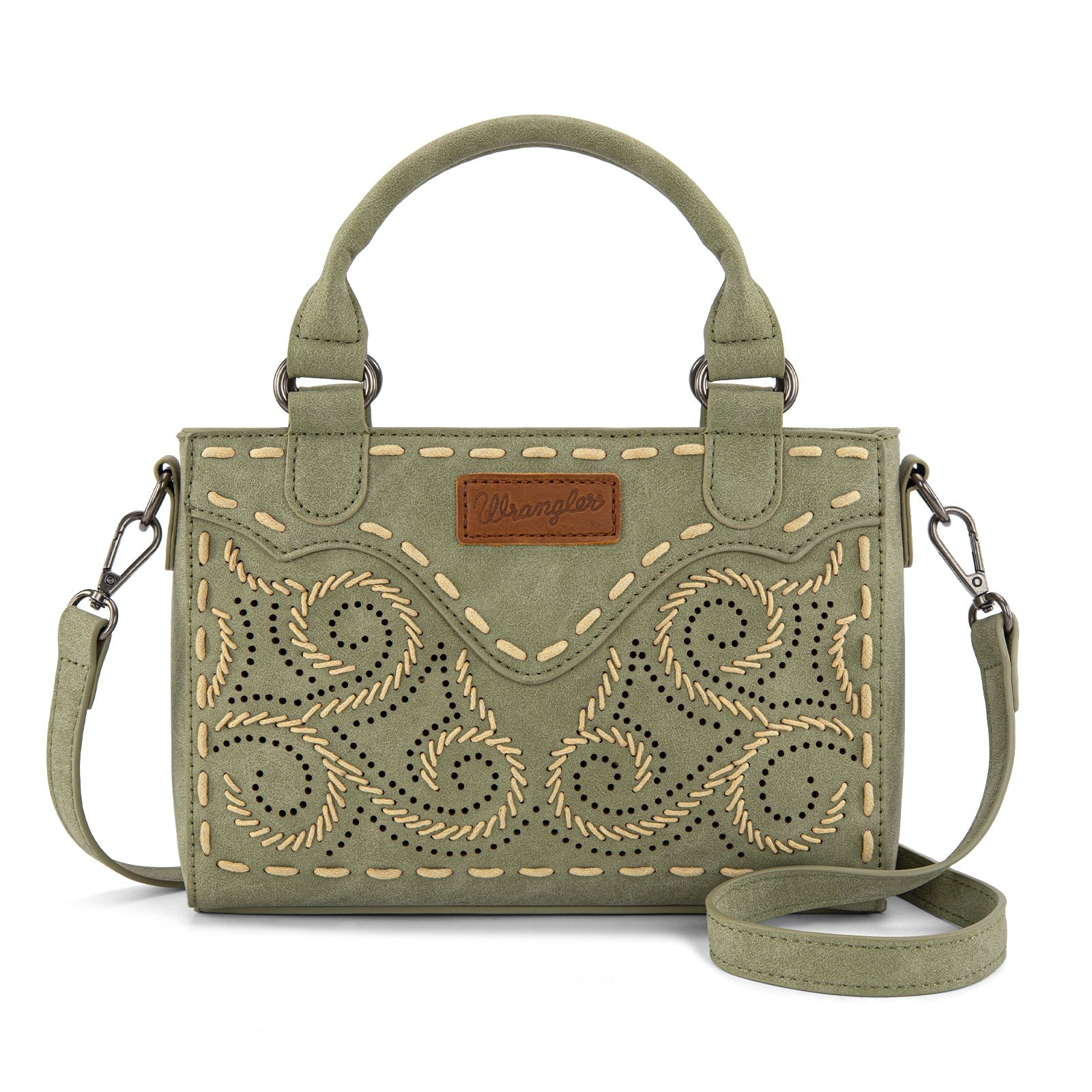 Embroidered Swirl MIni Satchel/ Crossbody