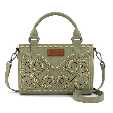 Embroidered Swirl MIni Satchel/ Crossbody