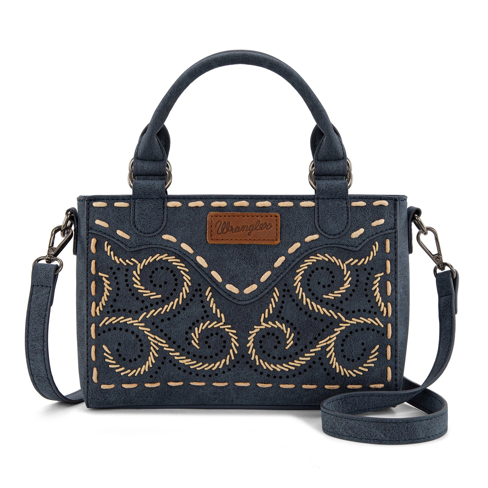 Embroidered Swirl MIni Satchel/ Crossbody