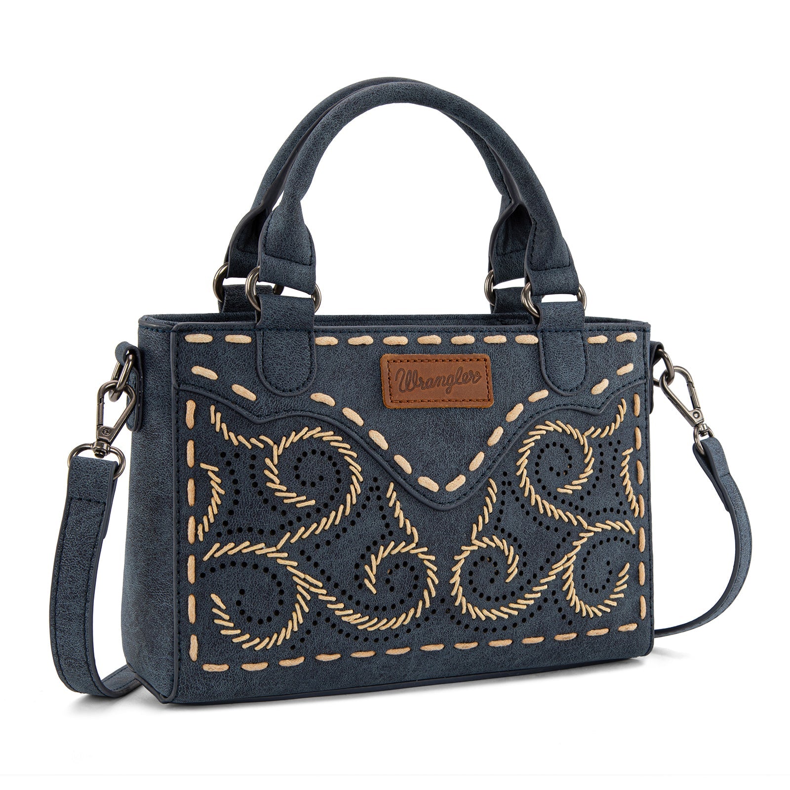 Embroidered Swirl MIni Satchel/ Crossbody