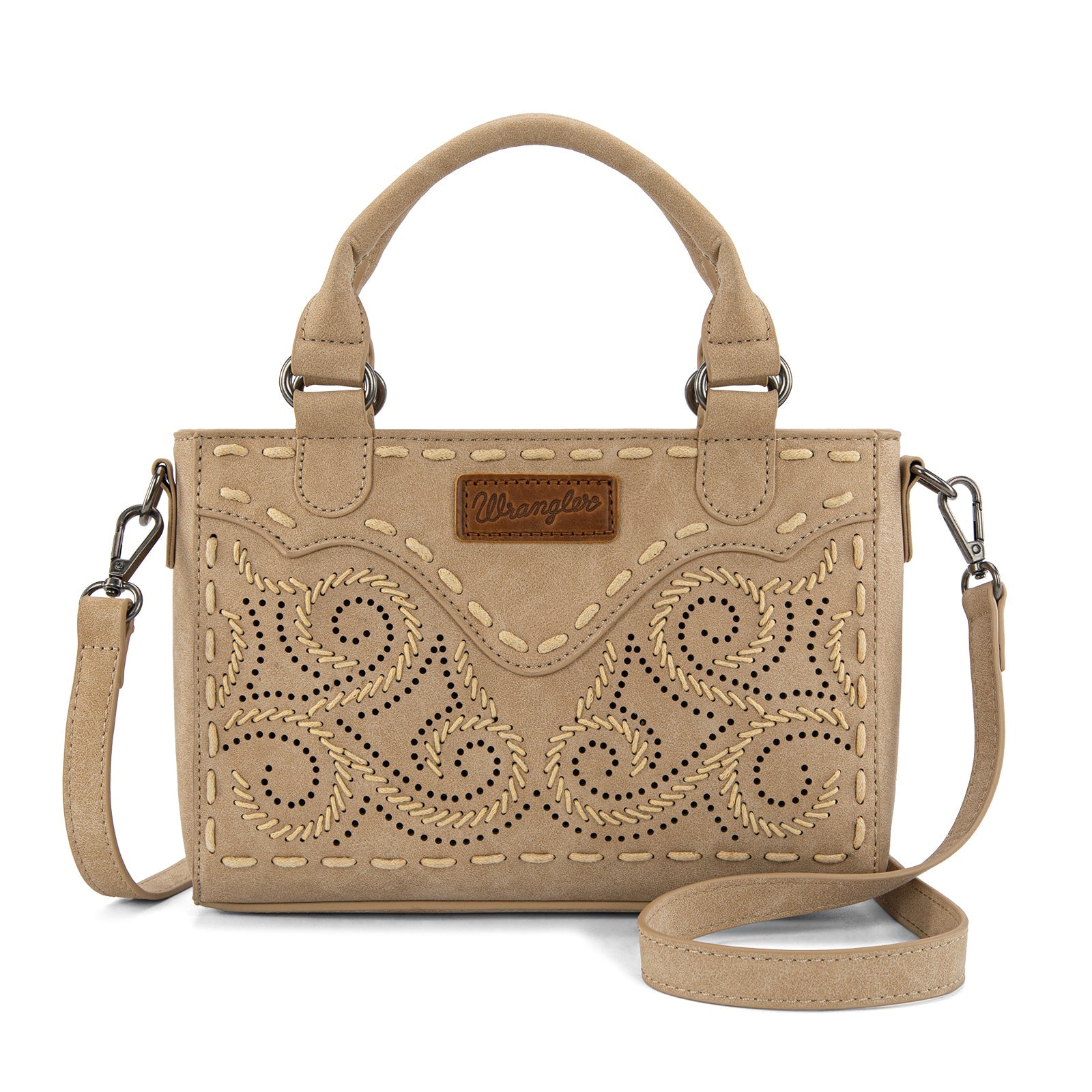 Embroidered Swirl MIni Satchel/ Crossbody