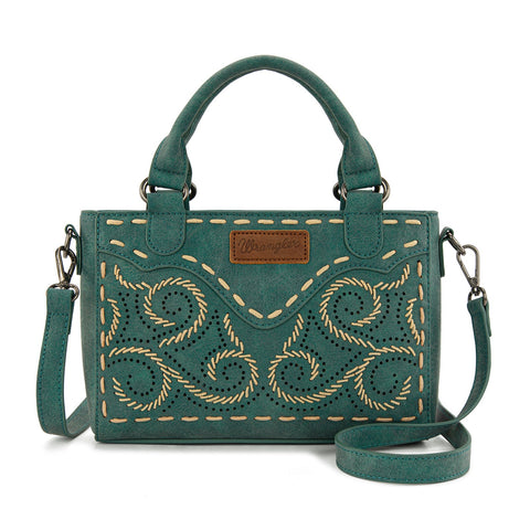 Embroidered Swirl MIni Satchel/ Crossbody