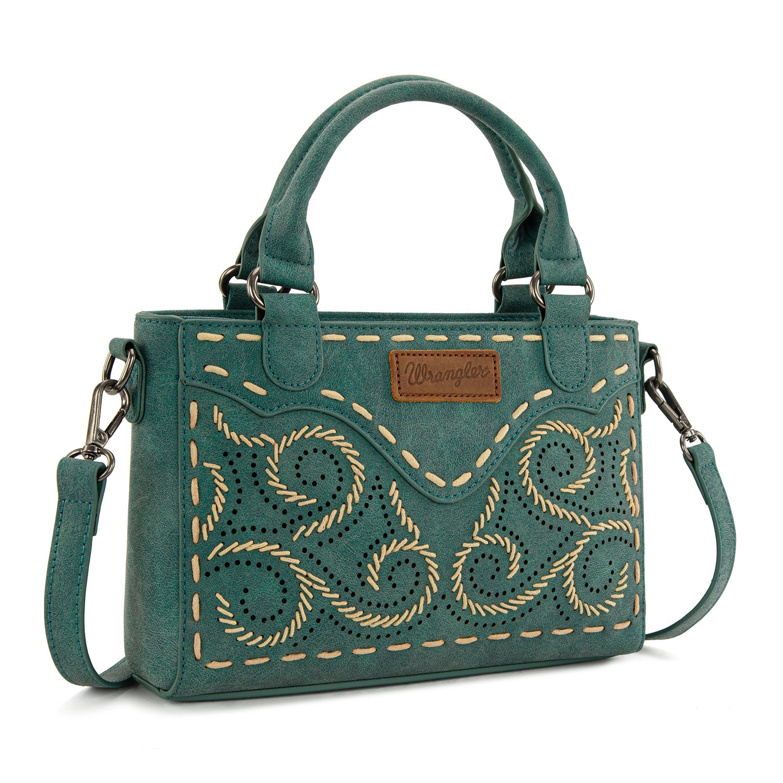 Embroidered Swirl MIni Satchel/ Crossbody