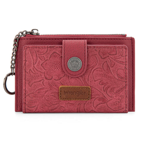 Wrangler Floral Embossed Bi-fold Wallet with Key Ring