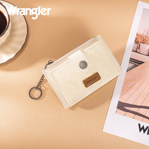 Wrangler Floral Embossed Bi-fold Wallet with Key Ring
