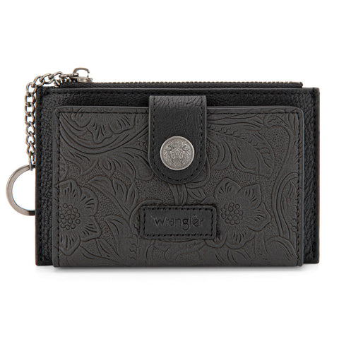 Wrangler Floral Embossed Bi-fold Wallet with Key Ring