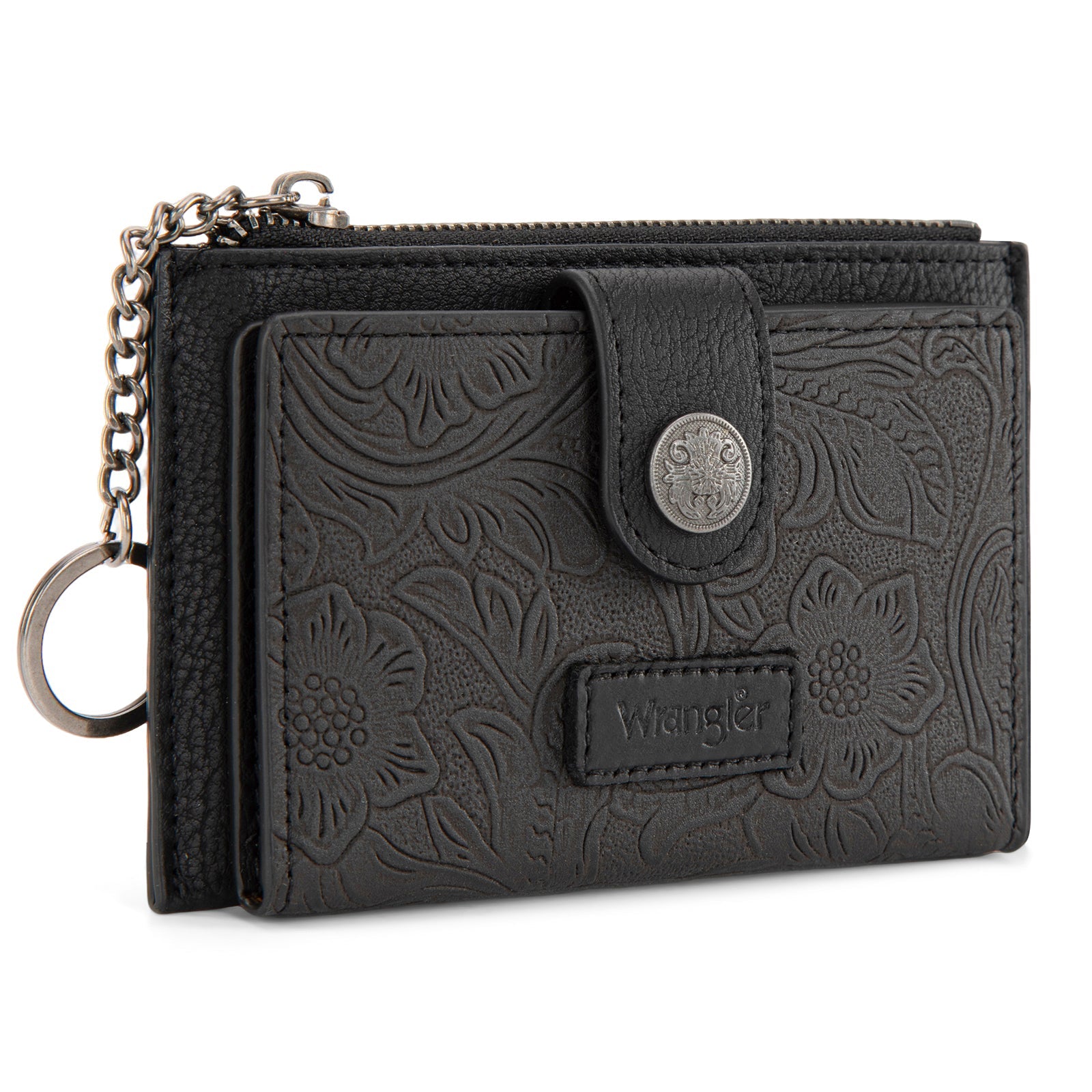 Wrangler Floral Embossed Bi-fold Wallet with Key Ring