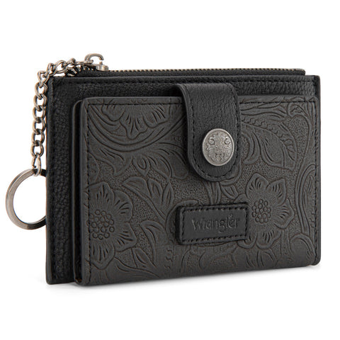 Wrangler Floral Embossed Bi-fold Wallet with Key Ring