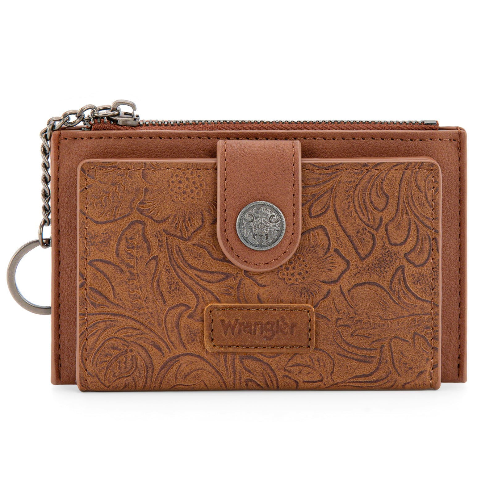 Wrangler Floral Embossed Bi-fold Wallet with Key Ring