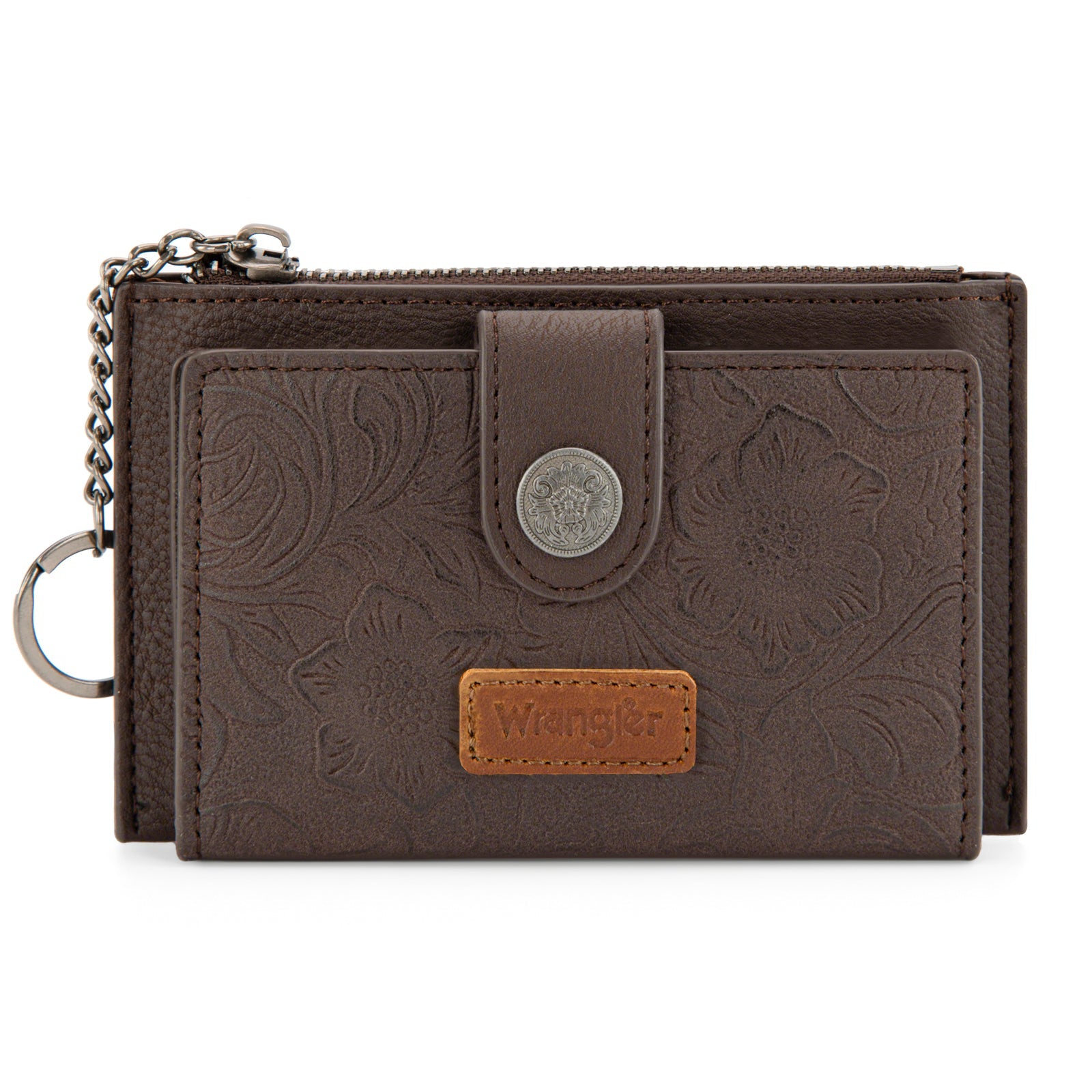 Wrangler Floral Embossed Bi-fold Wallet with Key Ring