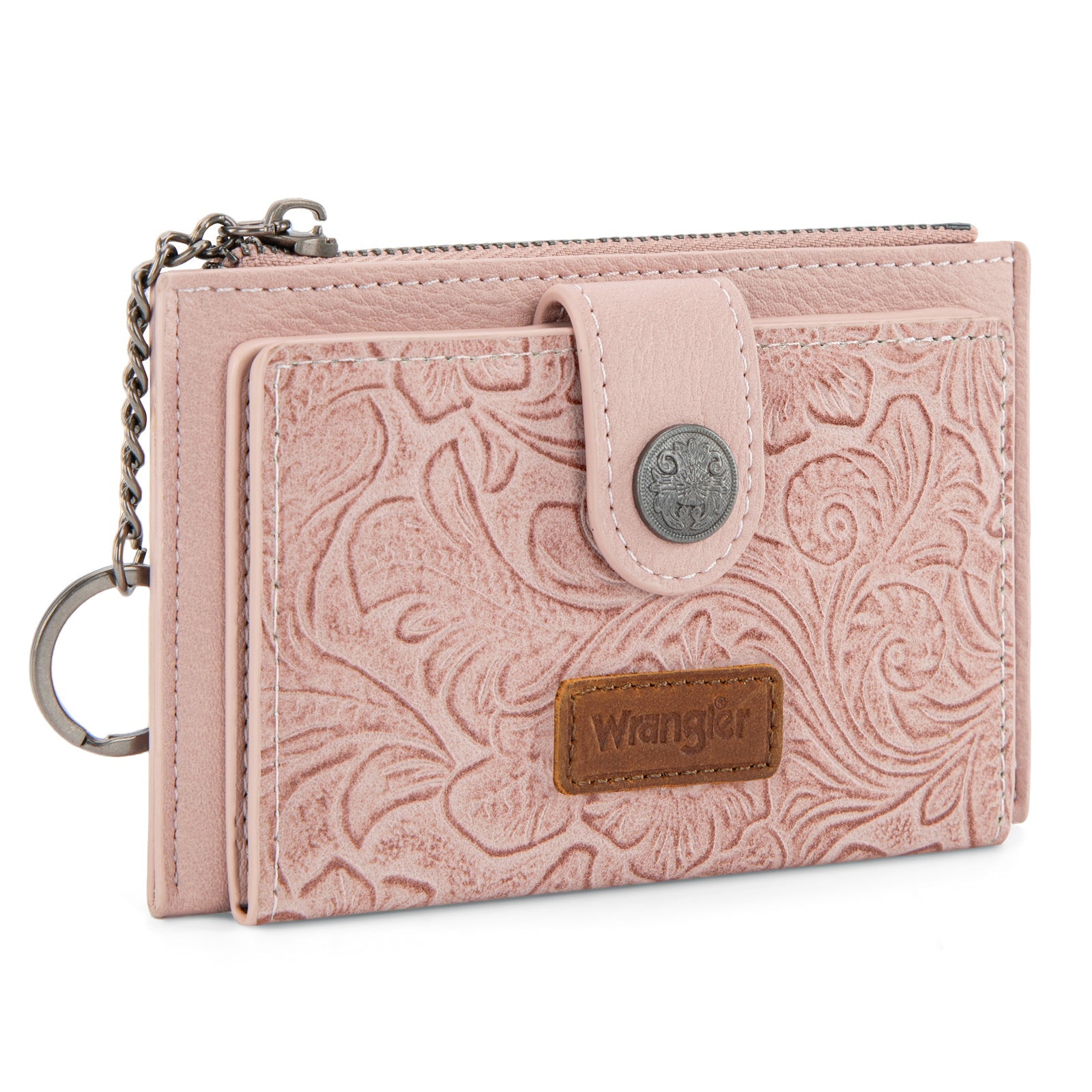 Wrangler Floral Embossed Bi-fold Wallet with Key Ring