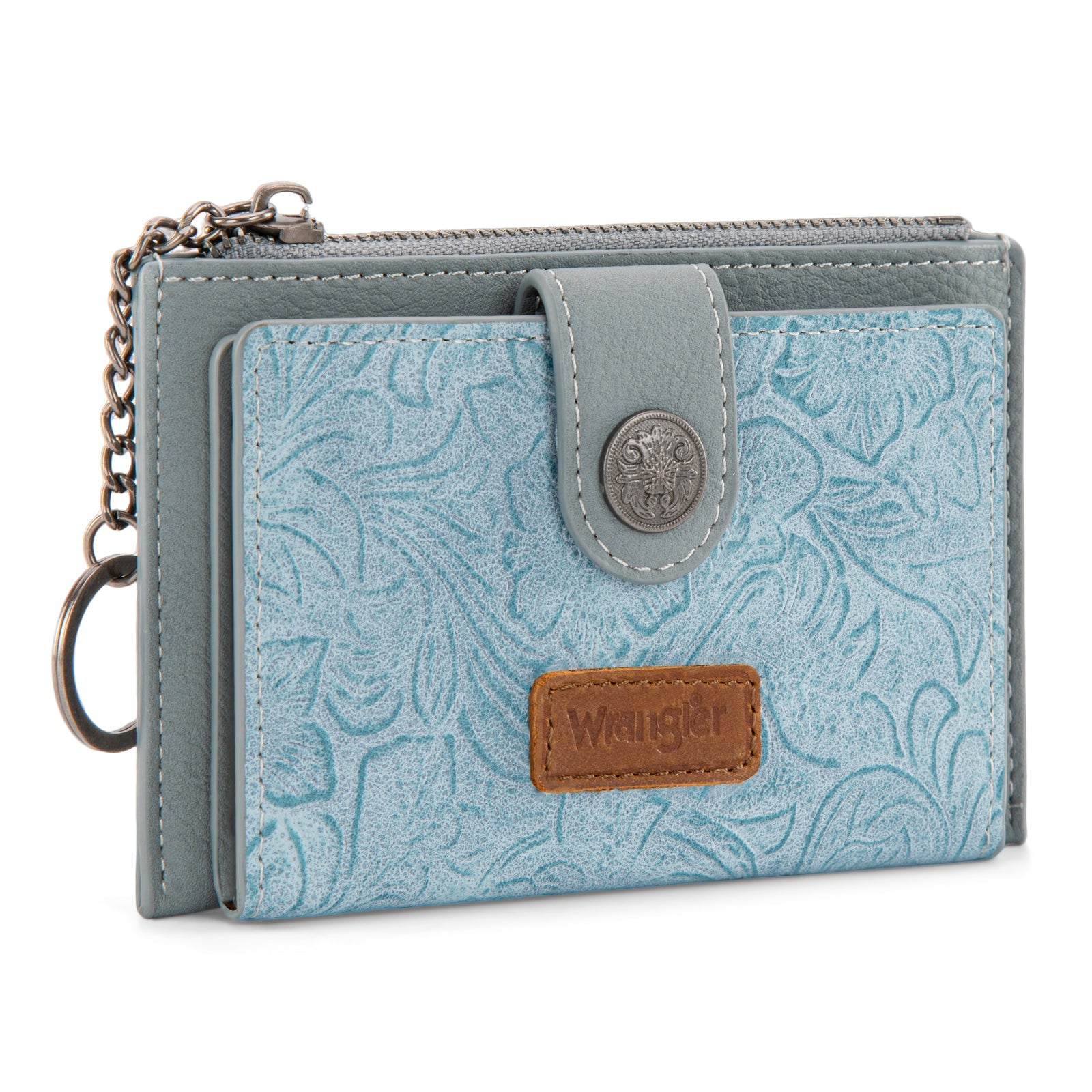 Wrangler Floral Embossed Bi-fold Wallet with Key Ring