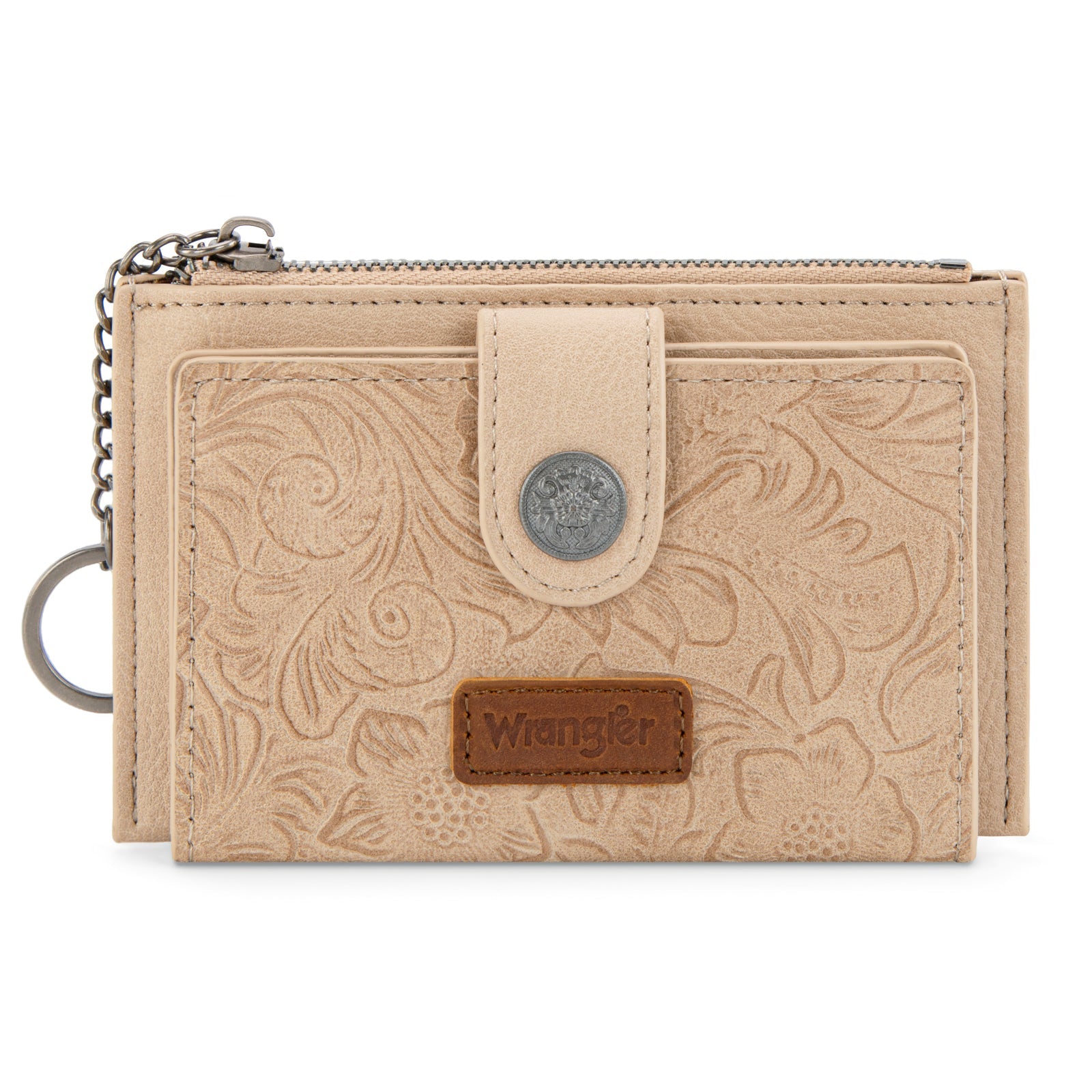 Wrangler Floral Embossed Bi-fold Wallet with Key Ring