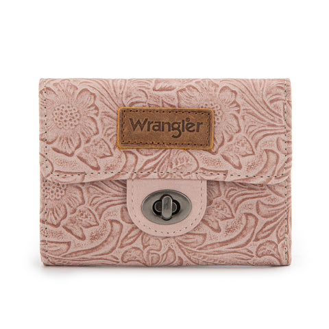 Wrangler Floral Embossed RFID Trifold Wallet