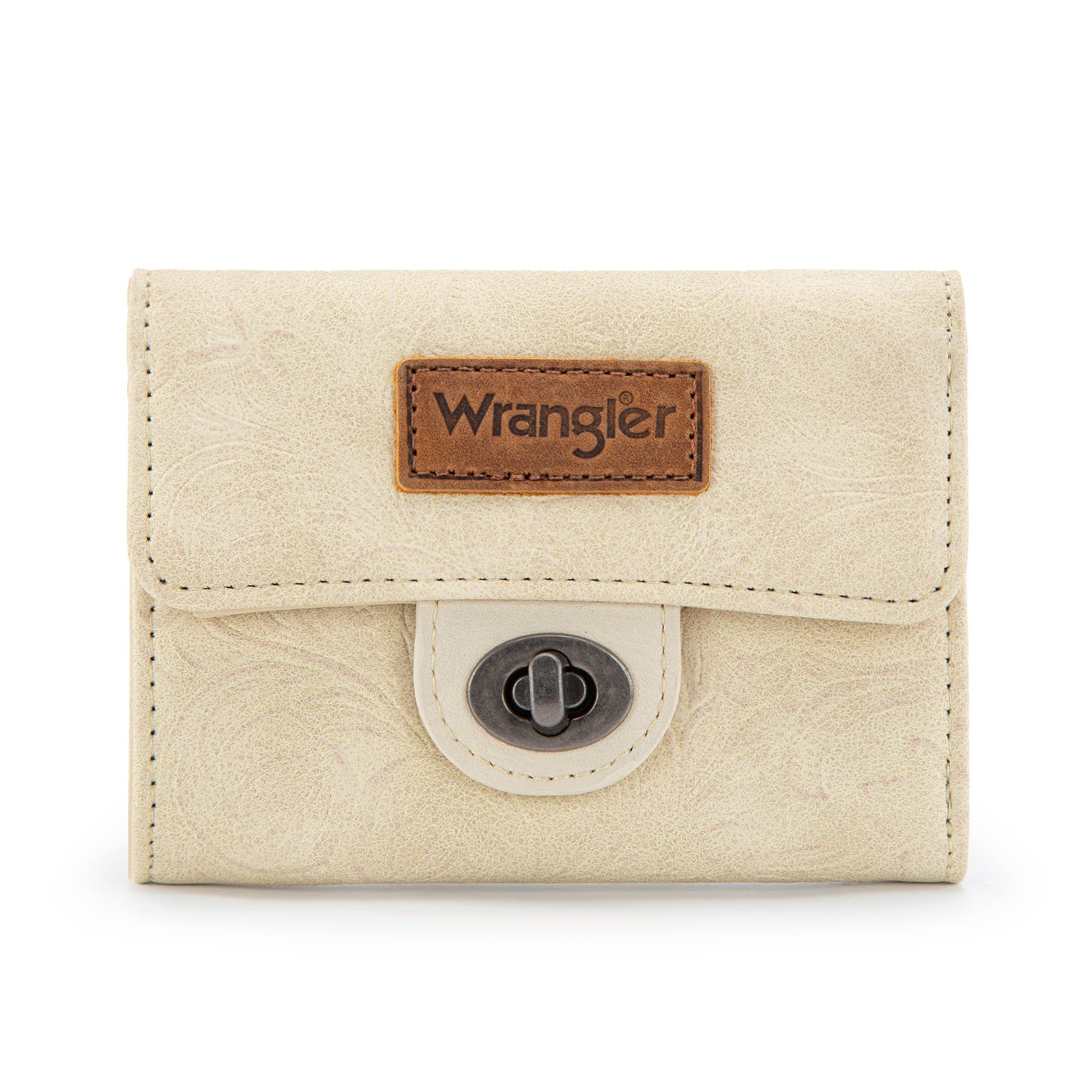 Wrangler Floral Embossed RFID Trifold Wallet Burgundy