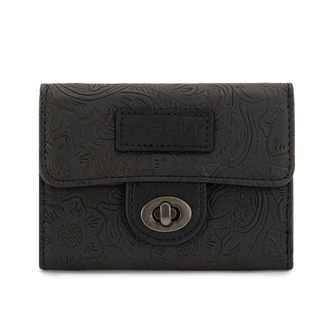 Wrangler Floral Embossed RFID Trifold Wallet