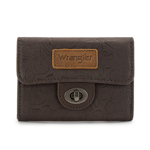 Wrangler Floral Embossed RFID Trifold Wallet