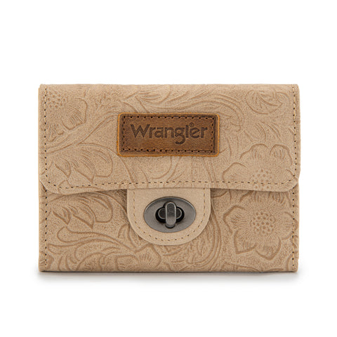 Wrangler Floral Embossed RFID Trifold Wallet