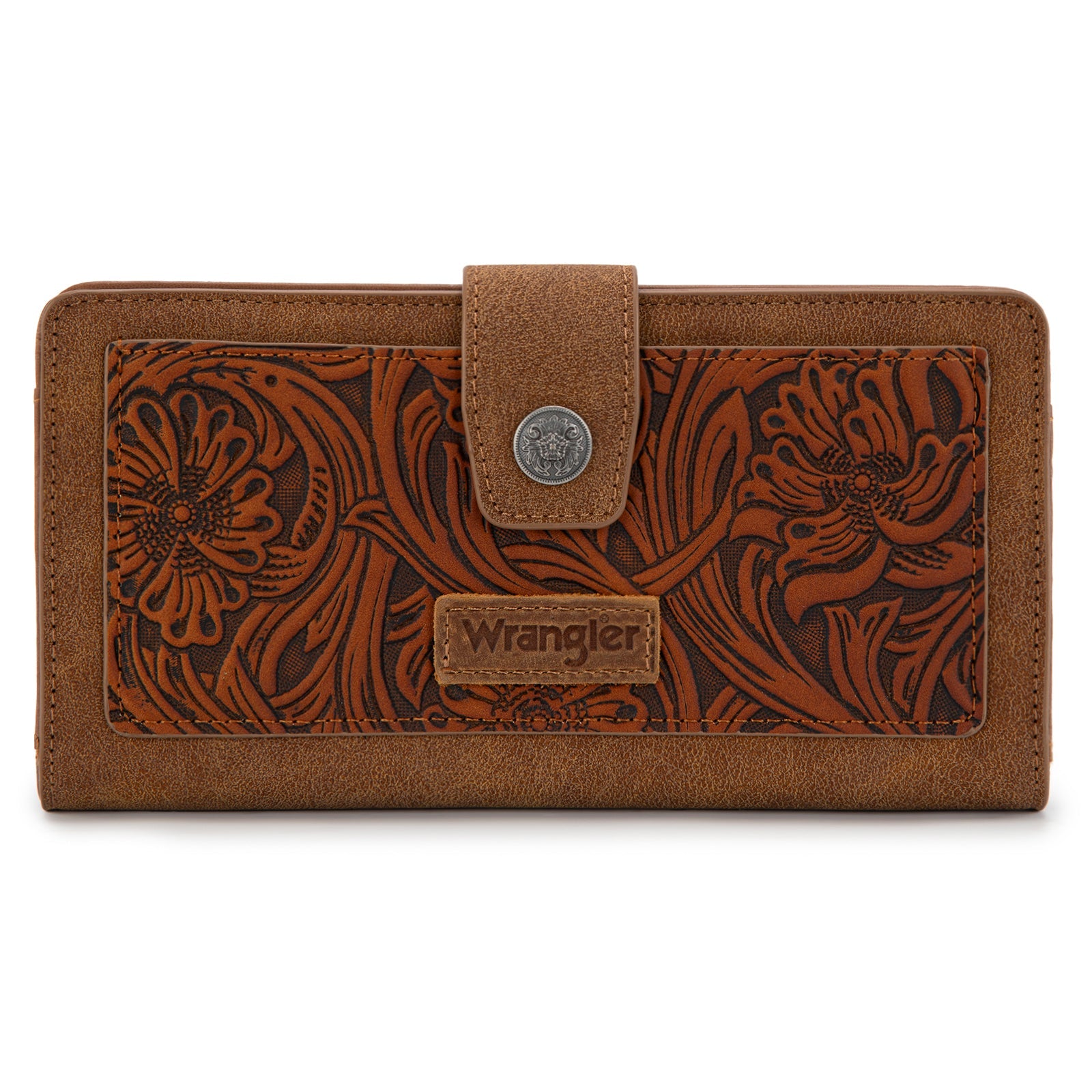 Wrangler Western Floral Tooled RFID Wallet
