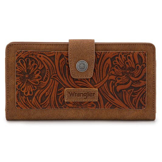 Wrangler Western Floral Tooled RFID Wallet