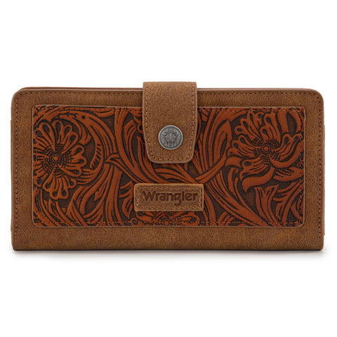 Wrangler Western Floral Tooled RFID Wallet