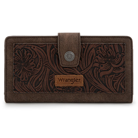 Wrangler Western Floral Tooled RFID Wallet