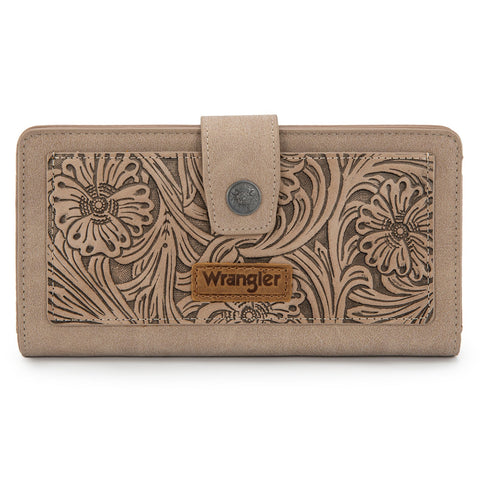 Wrangler Western Floral Tooled RFID Wallet