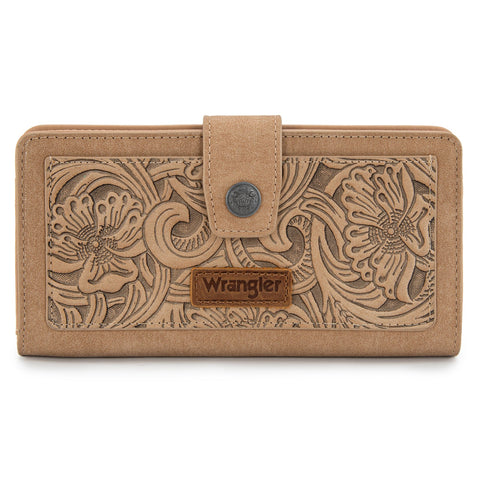 Wrangler Western Floral Tooled RFID Wallet
