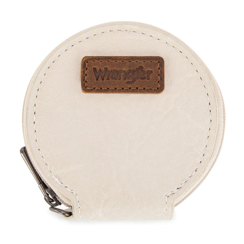 Wrangler Leopard Print Dual Pouch Wristlet with Zipper Round Case