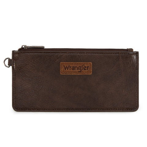 Wrangler Leopard Print Dual Pouch Wristlet with Zipper Round Case