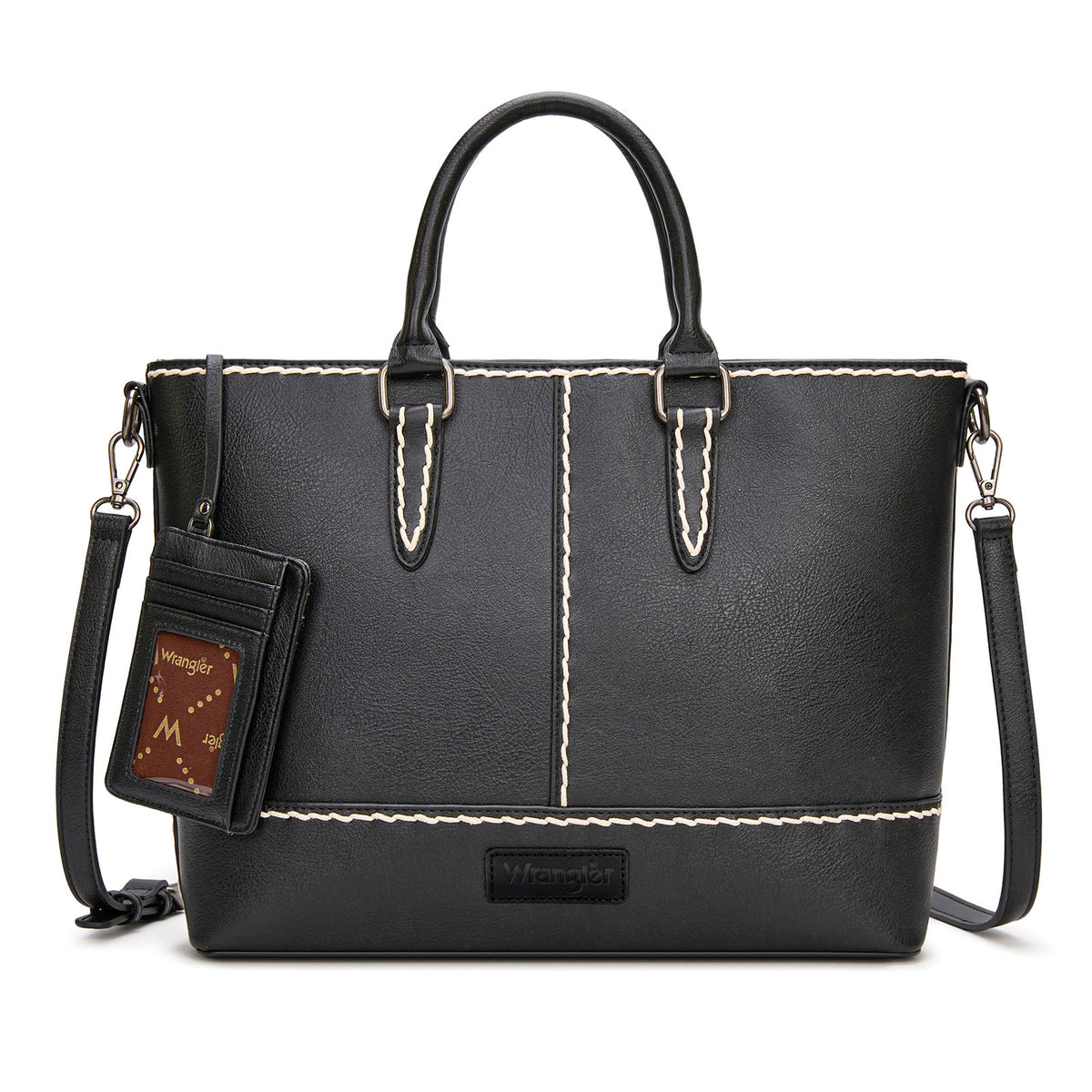 Wrangler Western Stitch Tote Bag with Hard Holder