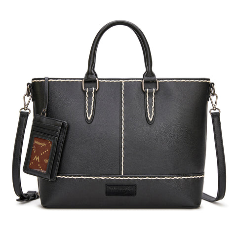Wrangler Western Stitch Tote Bag with Hard Holder