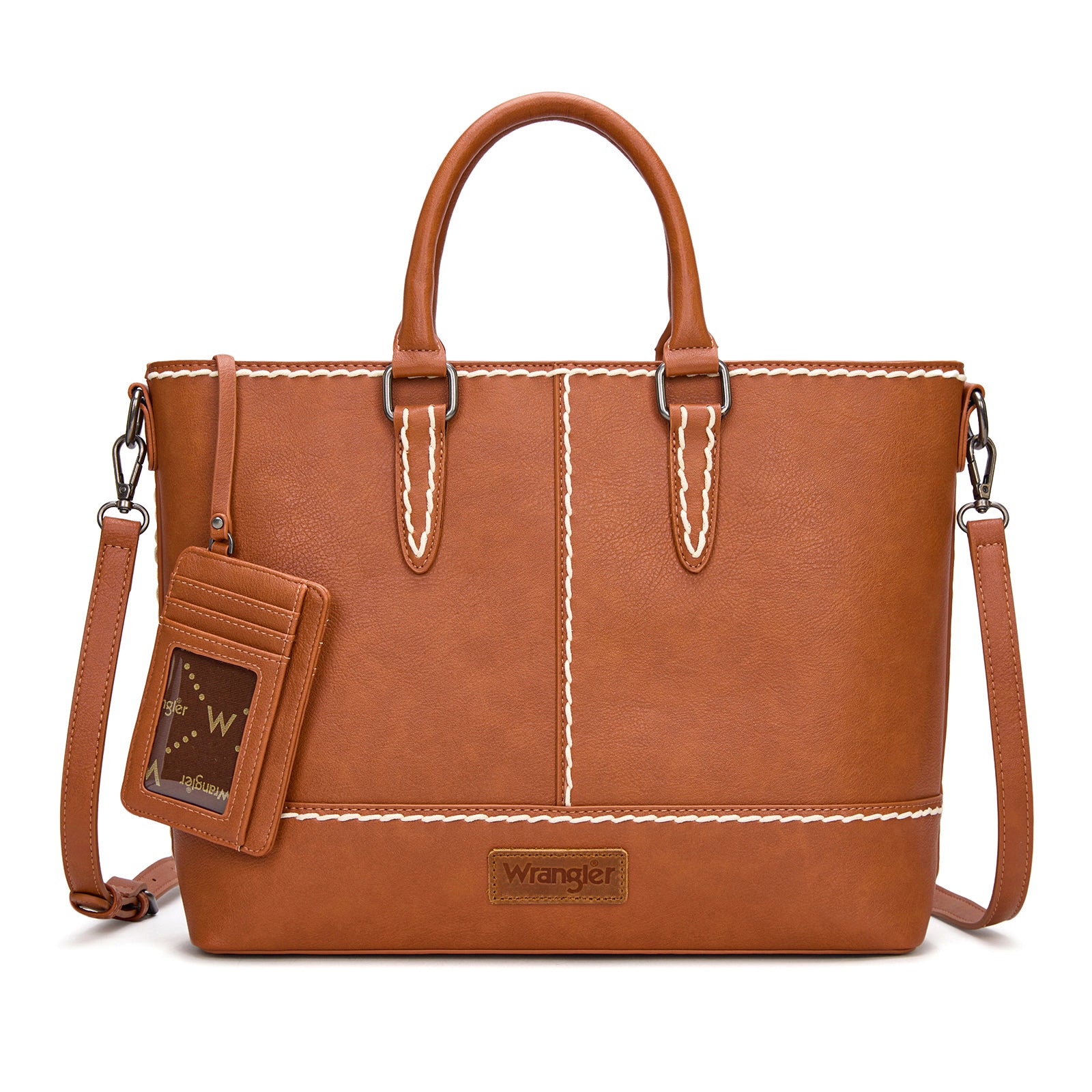 Wrangler Western Stitch Tote Bag with Hard Holder