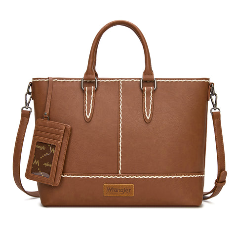 Wrangler Western Stitch Tote Bag with Hard Holder