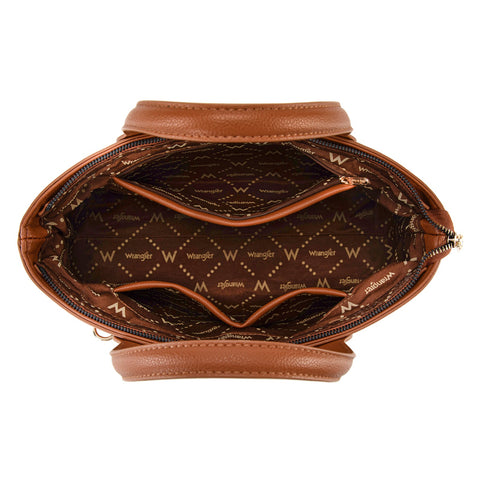 Wrangler Color Block Tote with Chain Charm & Mini Pouch