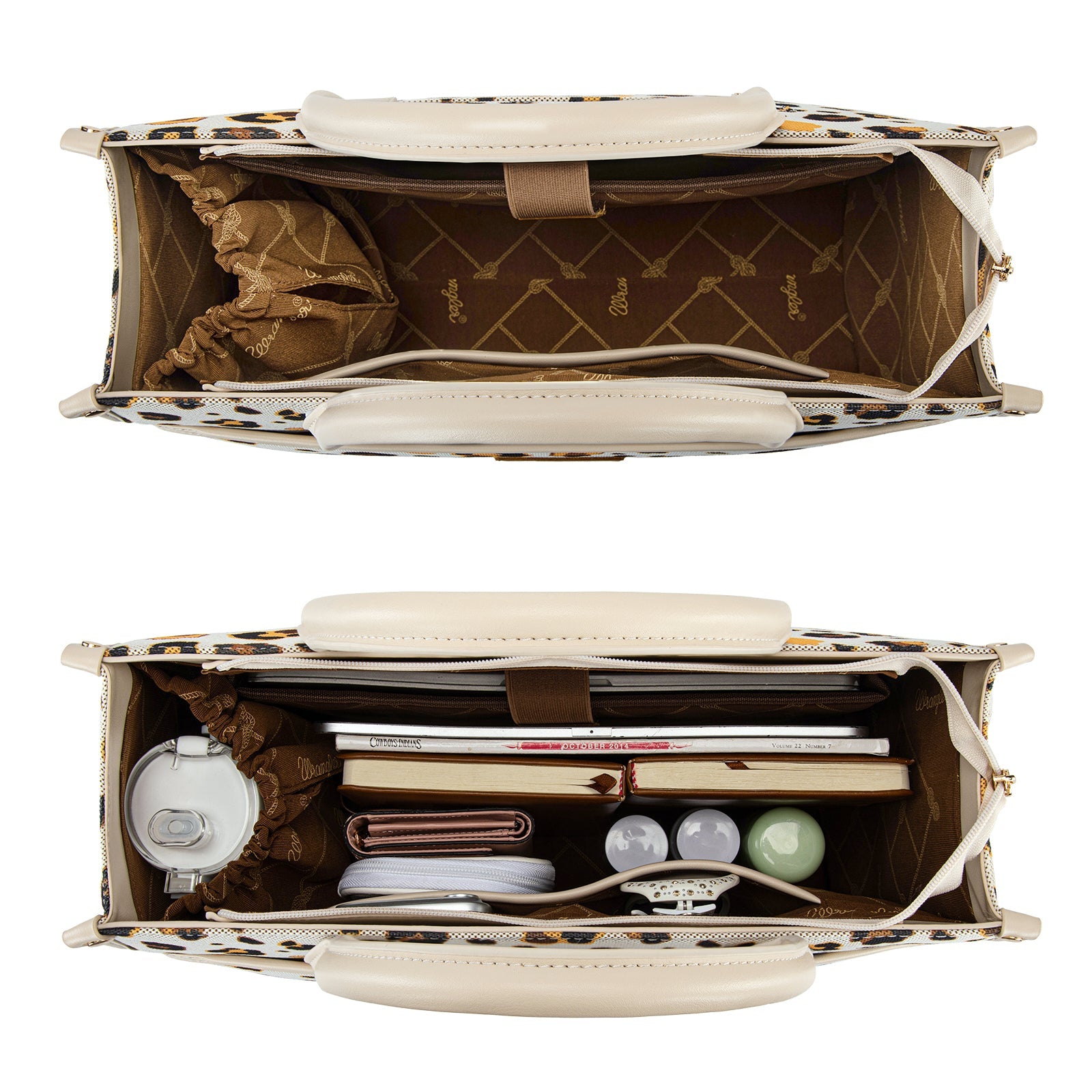 Wrangler Leopard Print Canvas Oversized Tote with Adjustable Strap