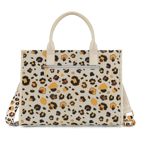 Wrangler Leopard Print Canvas Oversized Tote with Adjustable Strap