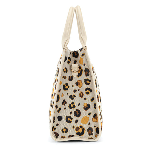 Wrangler Leopard Print Canvas Oversized Tote with Adjustable Strap
