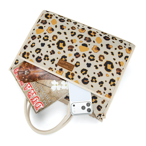 Wrangler Leopard Print Canvas Oversized Tote with Adjustable Strap