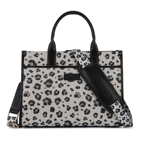 Wrangler Leopard Print Canvas Oversized Tote with Adjustable Strap