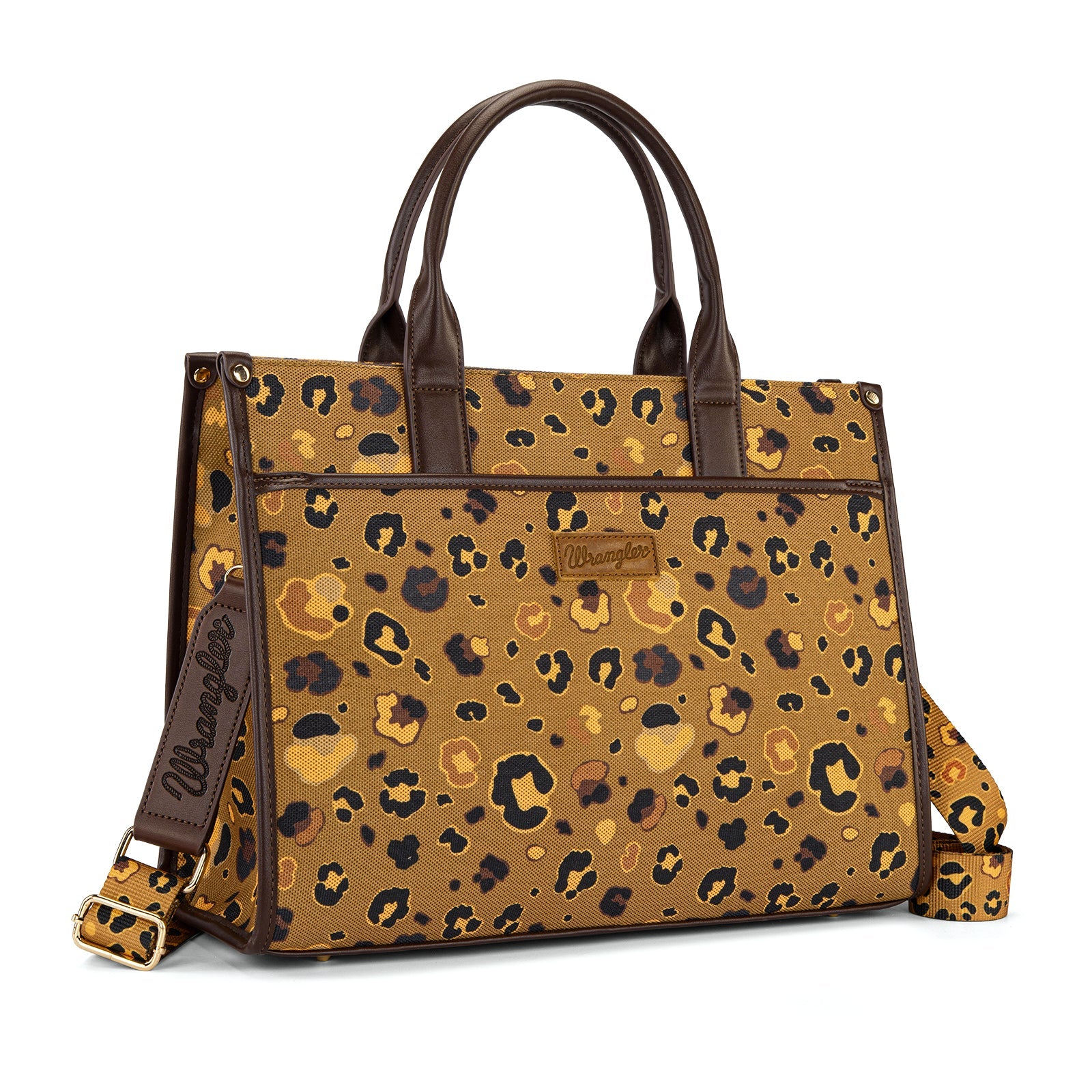 Wrangler Leopard Print Canvas Oversized Tote with Adjustable Strap