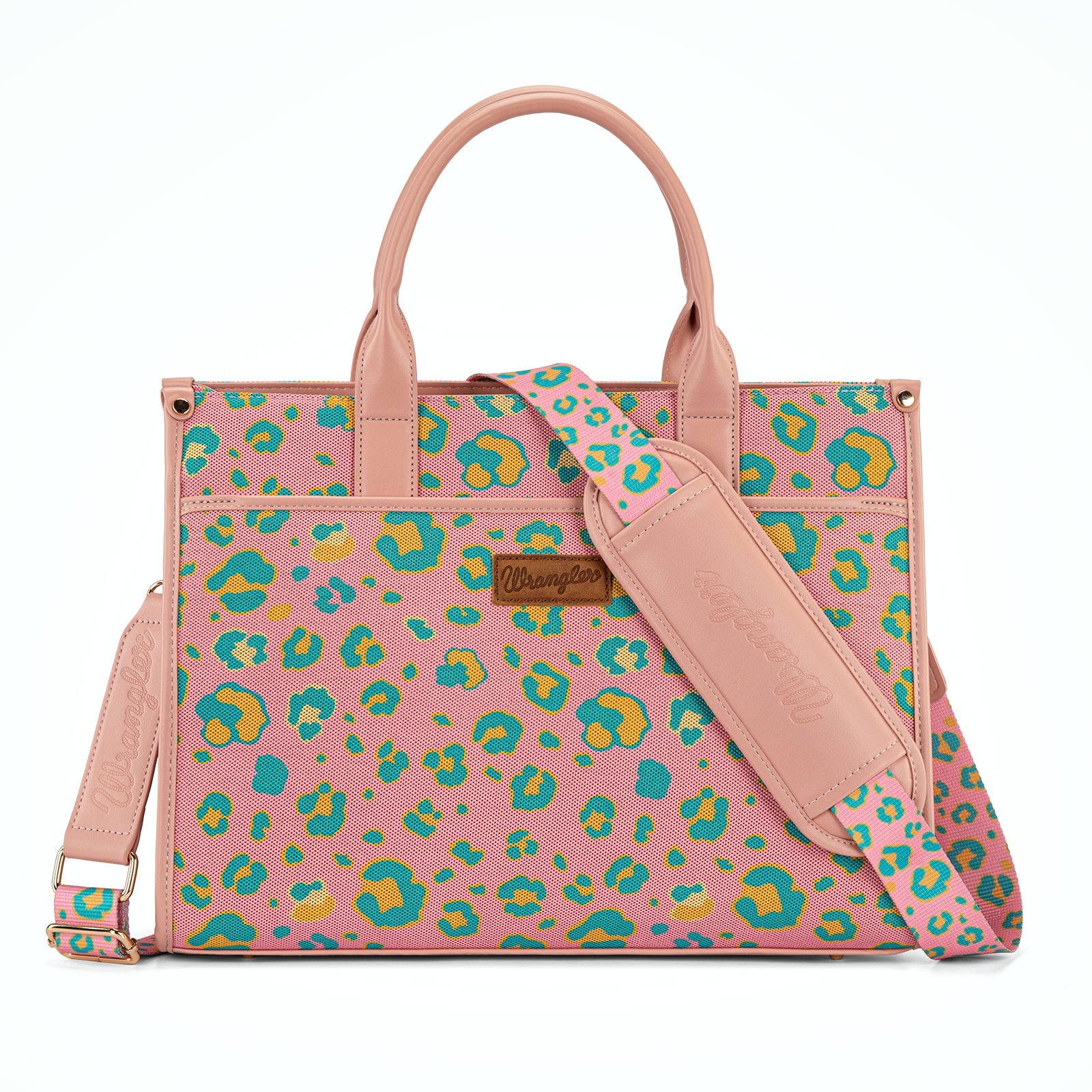 Wrangler Leopard Print Canvas Oversized Tote with Adjustable Strap