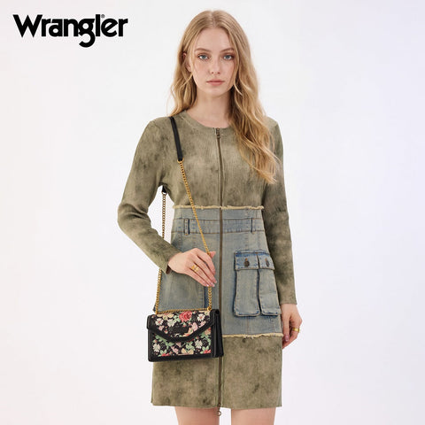 Wrangler Floral Print Chain Crossbody Bag
