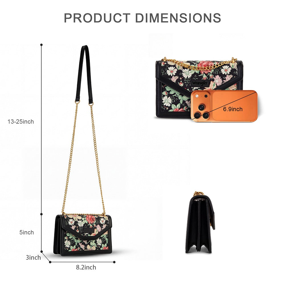 Wrangler Floral Print Chain Crossbody Bag