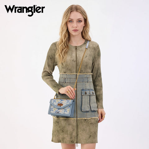 Wrangler Floral Print Chain Crossbody Bag