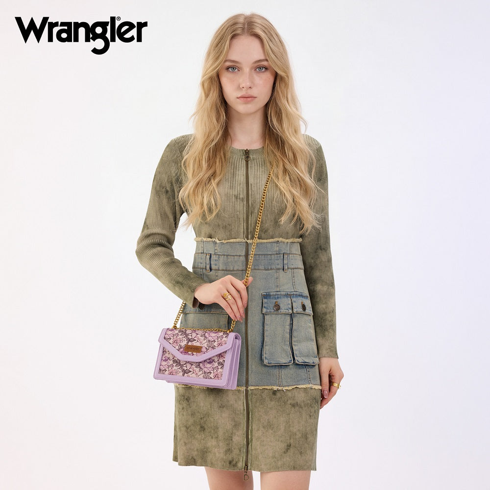 Wrangler Floral Print Chain Crossbody Bag