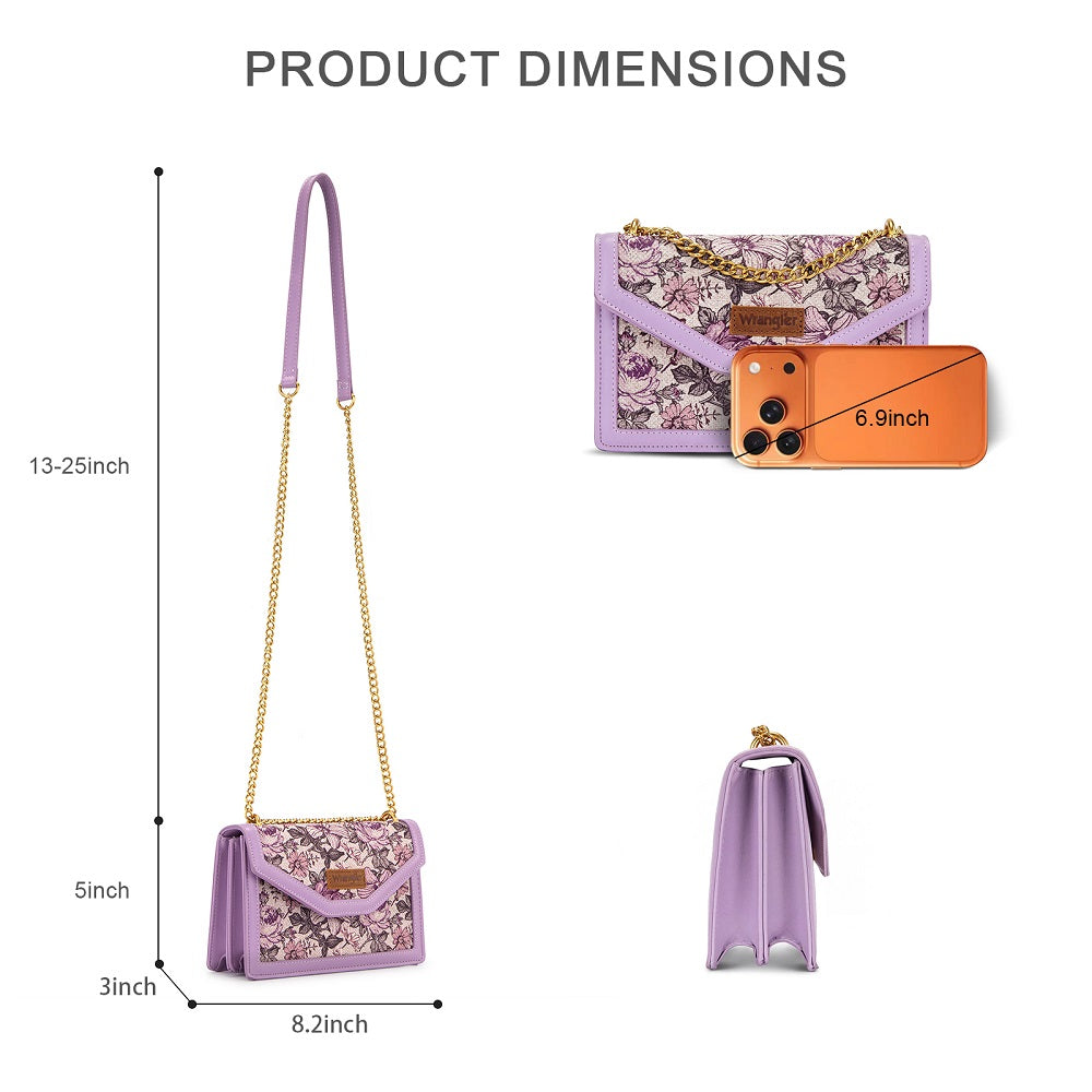 Wrangler Floral Print Chain Crossbody Bag
